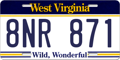 WV license plate 8NR871