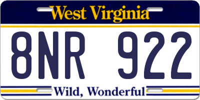 WV license plate 8NR922