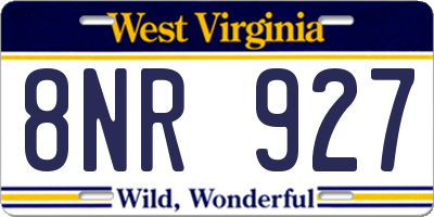 WV license plate 8NR927