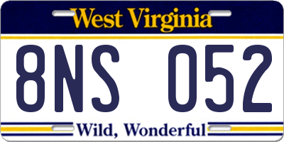 WV license plate 8NS052