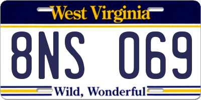 WV license plate 8NS069