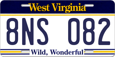 WV license plate 8NS082