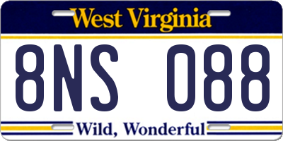 WV license plate 8NS088