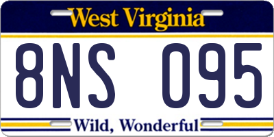 WV license plate 8NS095
