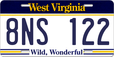WV license plate 8NS122