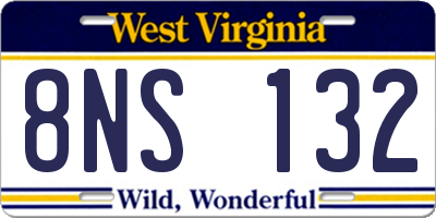 WV license plate 8NS132
