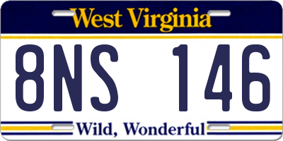 WV license plate 8NS146