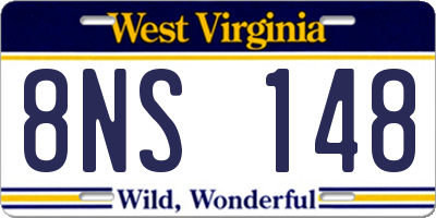 WV license plate 8NS148