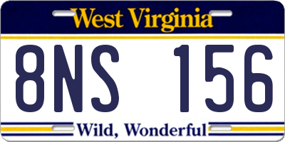 WV license plate 8NS156