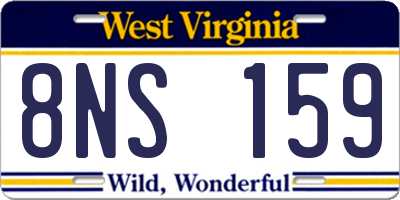 WV license plate 8NS159