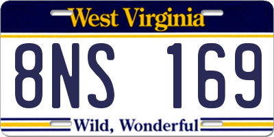 WV license plate 8NS169