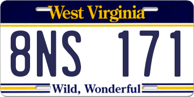WV license plate 8NS171