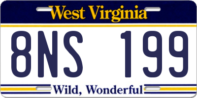 WV license plate 8NS199