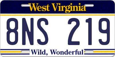 WV license plate 8NS219