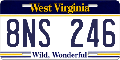 WV license plate 8NS246
