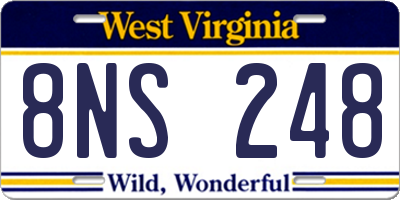 WV license plate 8NS248