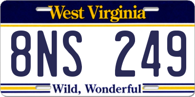 WV license plate 8NS249