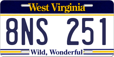 WV license plate 8NS251