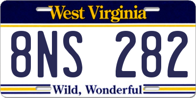 WV license plate 8NS282