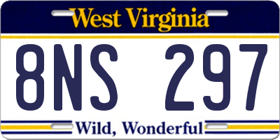 WV license plate 8NS297