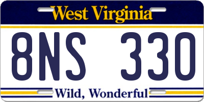 WV license plate 8NS330