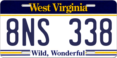 WV license plate 8NS338