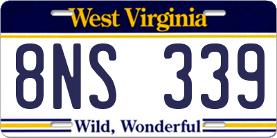 WV license plate 8NS339