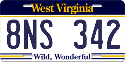 WV license plate 8NS342