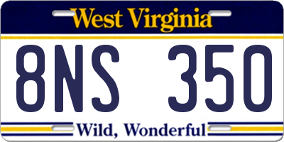WV license plate 8NS350