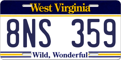 WV license plate 8NS359