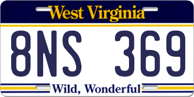 WV license plate 8NS369