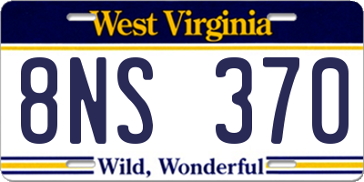 WV license plate 8NS370