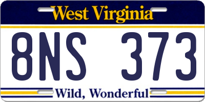 WV license plate 8NS373