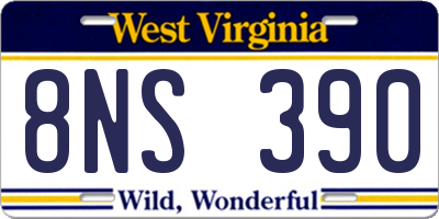 WV license plate 8NS390