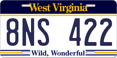 WV license plate 8NS422