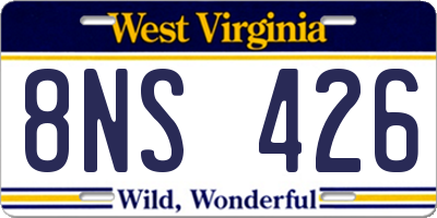 WV license plate 8NS426