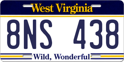WV license plate 8NS438