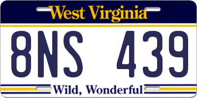 WV license plate 8NS439