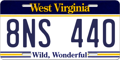 WV license plate 8NS440