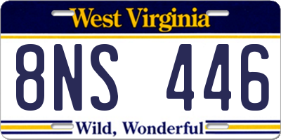 WV license plate 8NS446