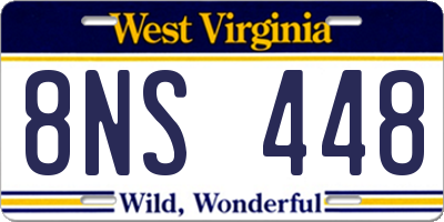 WV license plate 8NS448