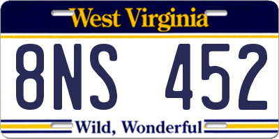 WV license plate 8NS452