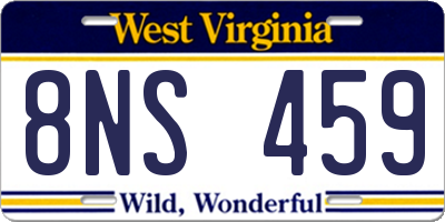 WV license plate 8NS459