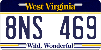 WV license plate 8NS469
