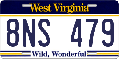 WV license plate 8NS479