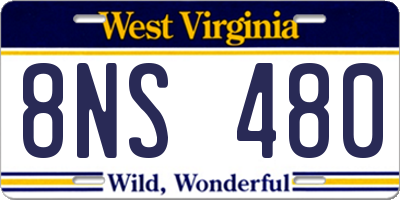 WV license plate 8NS480
