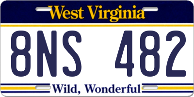WV license plate 8NS482