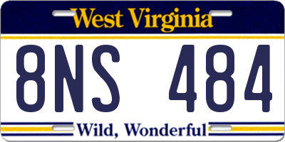 WV license plate 8NS484