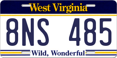 WV license plate 8NS485
