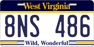 WV license plate 8NS486